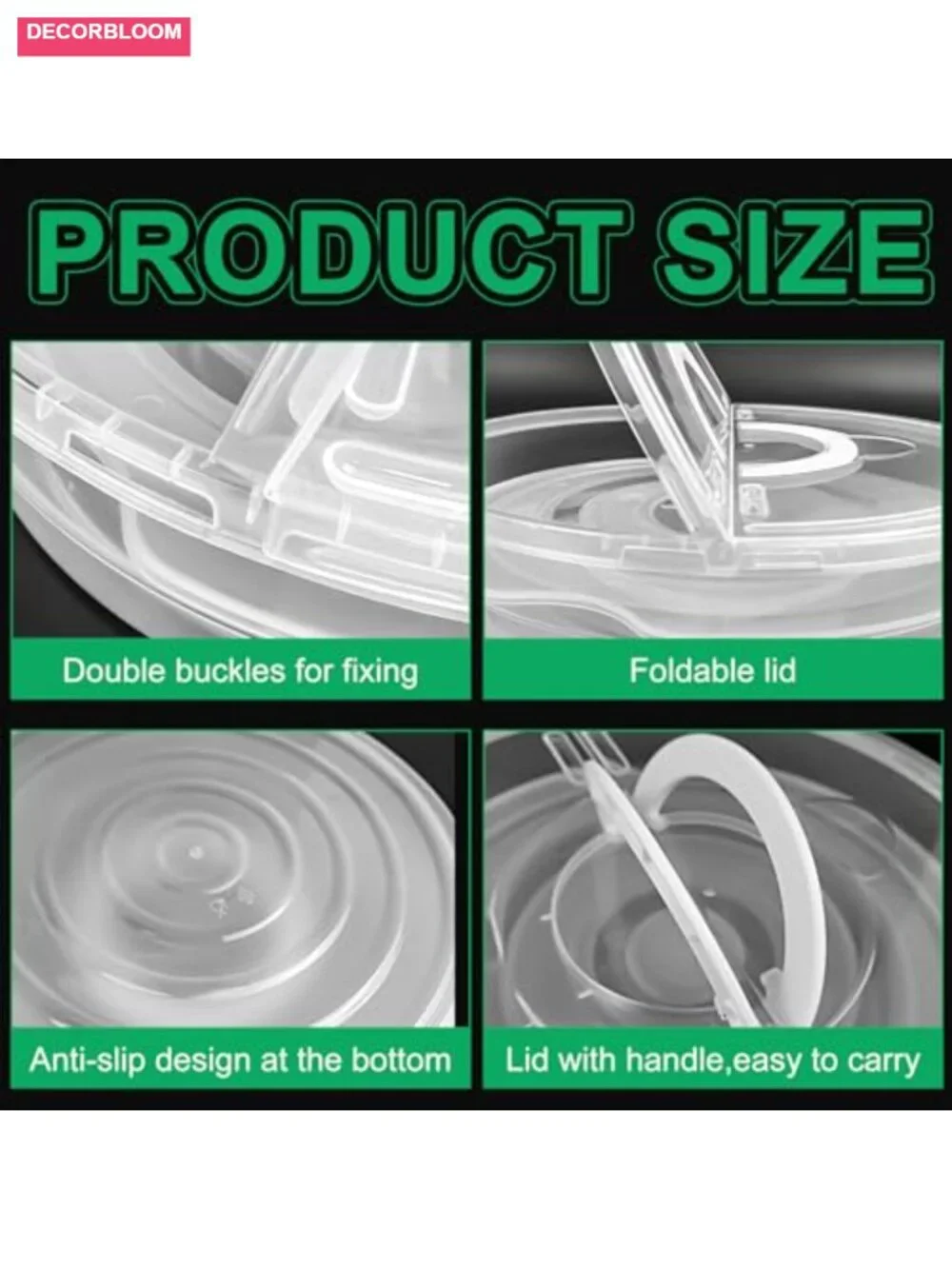 Clear Pie Container with Lid and Handle, 11.5